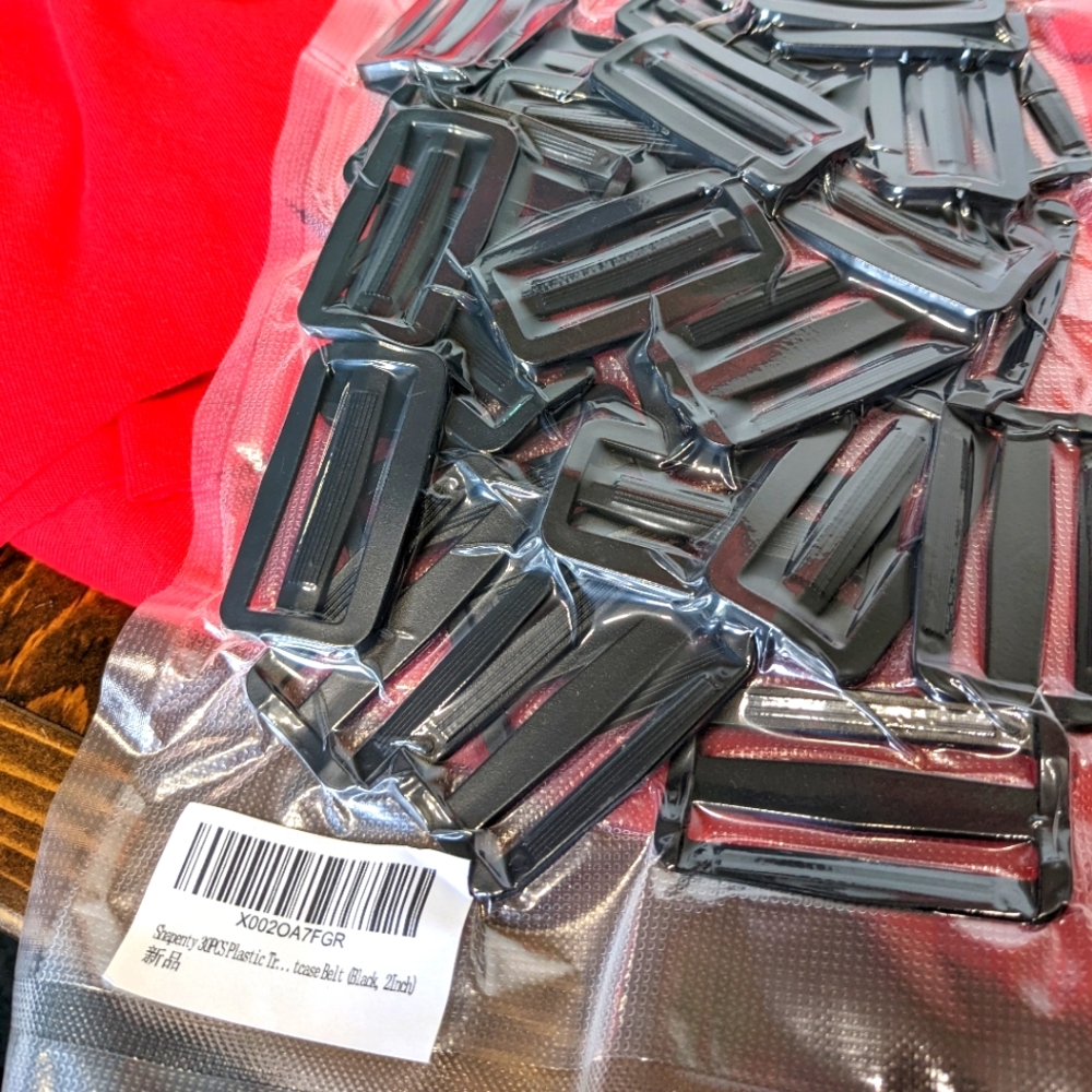 30 pieces black plastic tri glide slides for webbing, belts, straps, backpacks..
